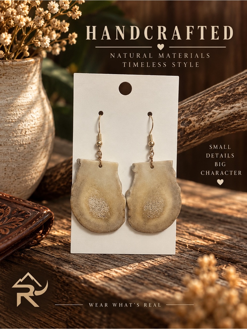 🦌Handcrafted Real Deer Antler Drop Earrings